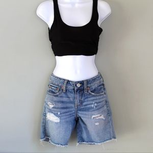 American Eagle Distressed Jean Shorts Size 0 VINTAGE